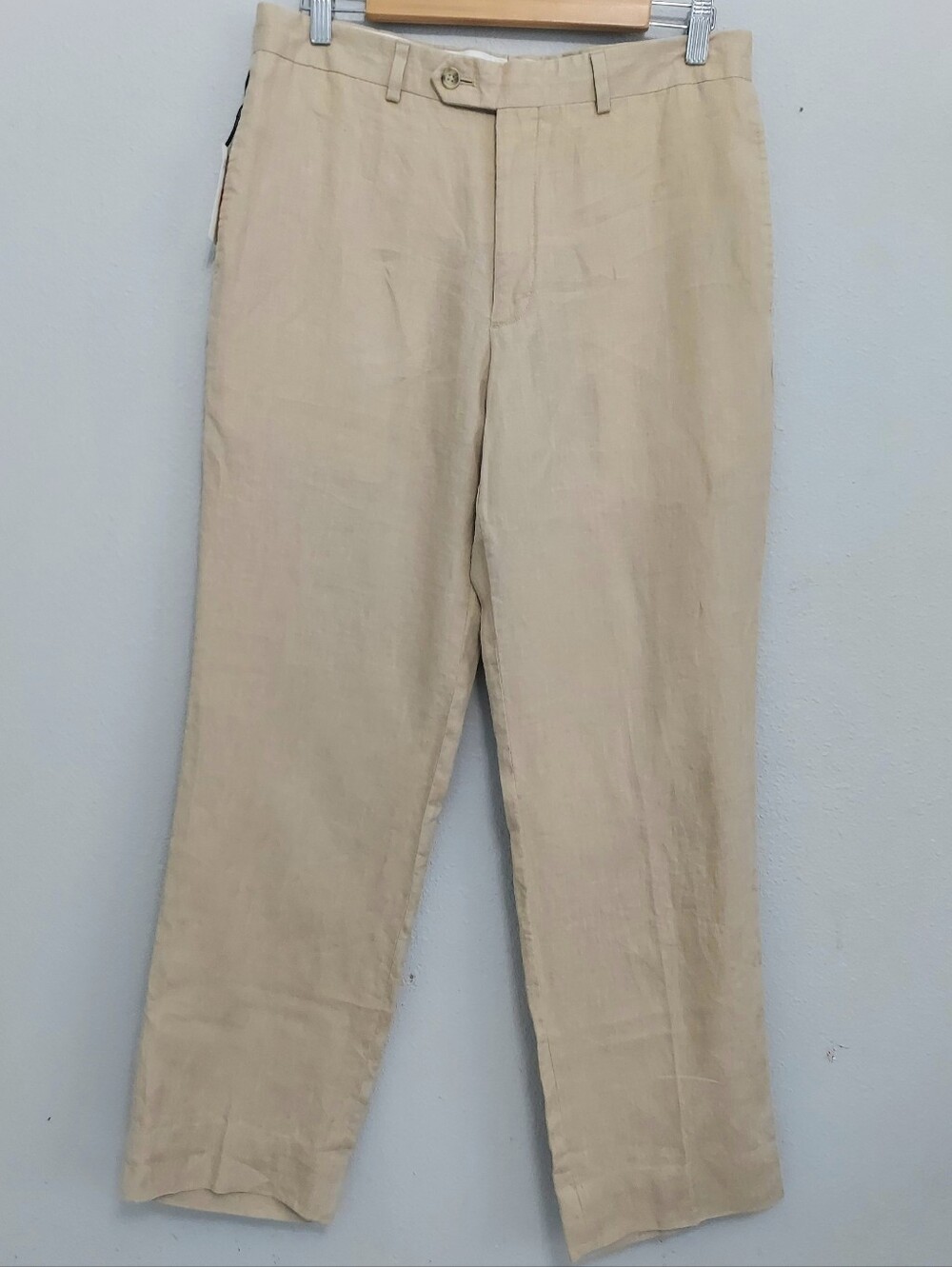 Pronto Uomo Platinum Linen Beige Mens Pants 32 Classic Fit NWT